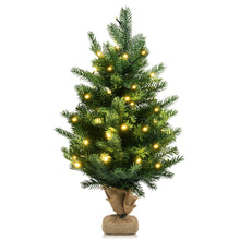 Load image into Gallery viewer, Gymax 24&#39;&#39; Mini Artificial Christmas Tree Tabletop Pre-Lit LED Fir Tree with 35 Lights &amp; Timer
