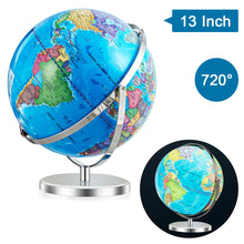 Load image into Gallery viewer, Gymax 13&#39;&#39; Illuminated World Globe 720 Degree Rotating Education Cartography Map W/ LED
