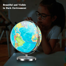 Load image into Gallery viewer, Gymax 13&#39;&#39; Illuminated World Globe 720 Degree Rotating Education Cartography Map W/ LED
