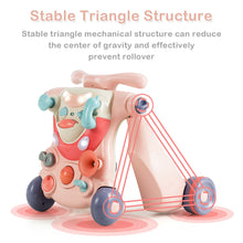 Load image into Gallery viewer, Gymax 2-in-1 Baby Sit-to-Stand Walker Kids Activity Center Pink Home
