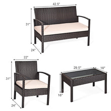 Load image into Gallery viewer, Gymax 8PCS Patio Rattan Set Cushioned Sectional Sofa Glass Table
