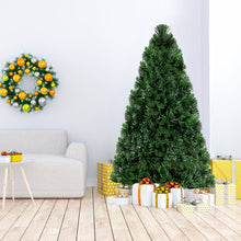 Load image into Gallery viewer, Gymax Pre-Lit Fiber Optic 5' Artificial Christmas Tree PVC Tips Metal Stand
