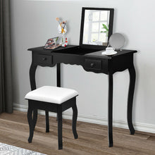 Load image into Gallery viewer, Gymax Bedroom Mirrored Vanity Set Make-up Dressring Table Stool Desk Furniture
