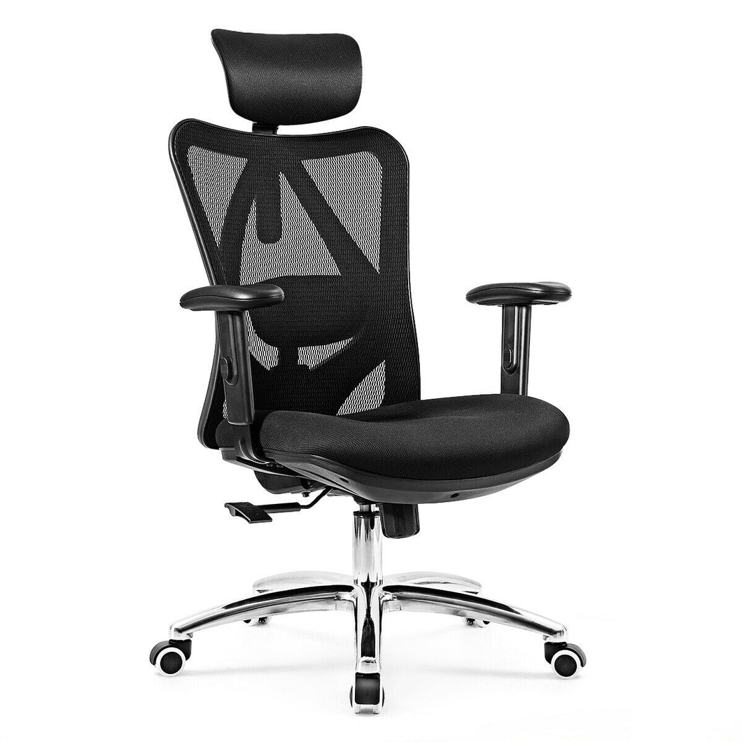 Gymax High Back Mesh Office Chair Adjustable Lumbar Support&Headrest Home Study Black
