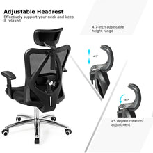 Load image into Gallery viewer, Gymax High Back Mesh Office Chair Adjustable Lumbar Support&amp;Headrest Home Study Black
